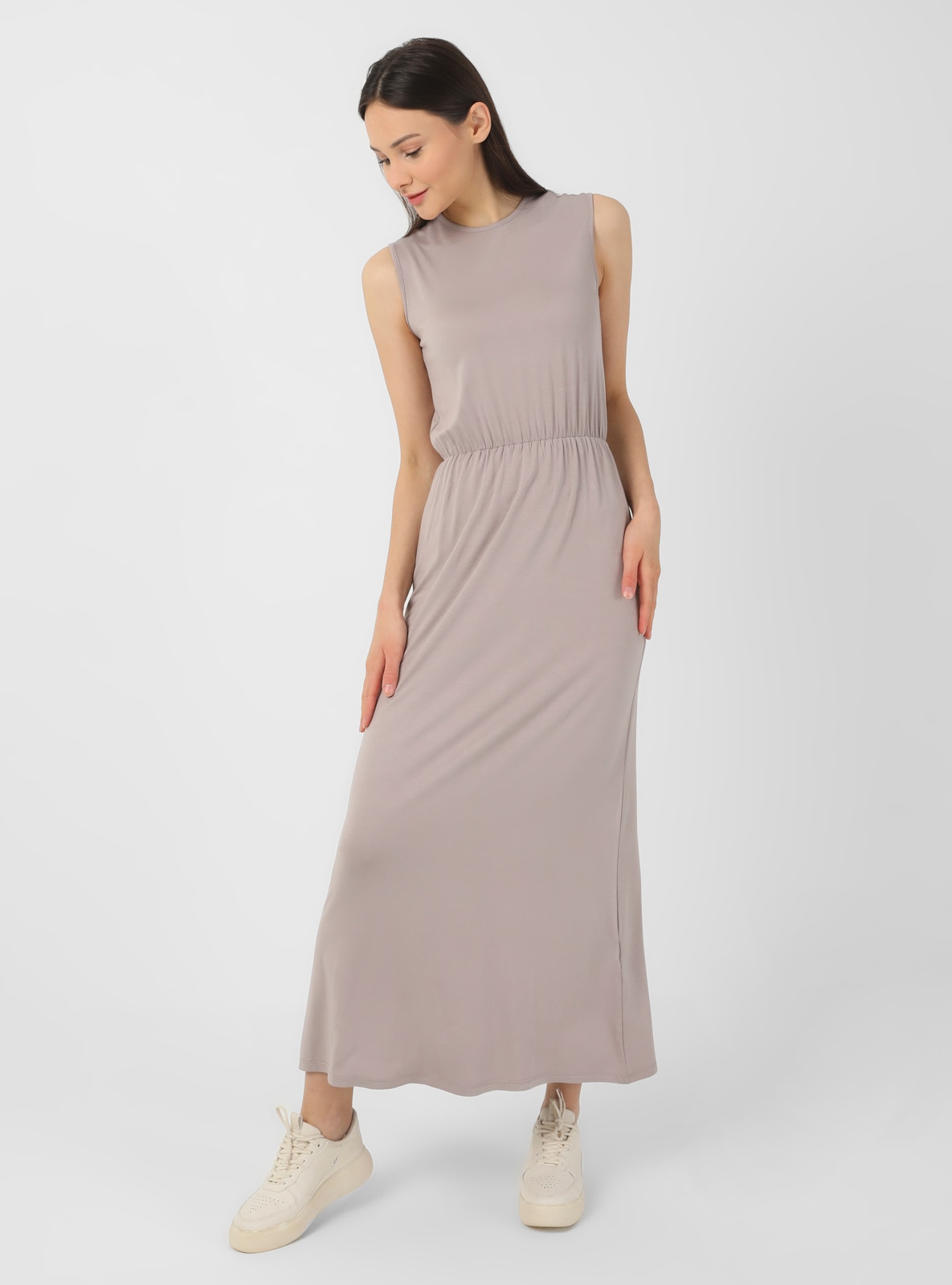 Pink - Crew neck - Unlined - Modest Dress