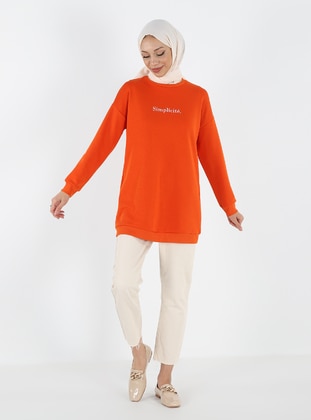 PLİSTRE Orange Sweat-shirt