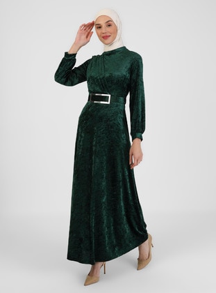 MEKSİLA Emerald Modest Evening Dress