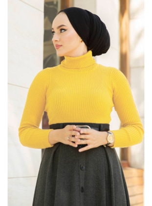 Bestenur Yellow Knit Sweaters