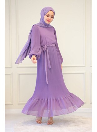 SARETEX Lilac Modest Evening Dress