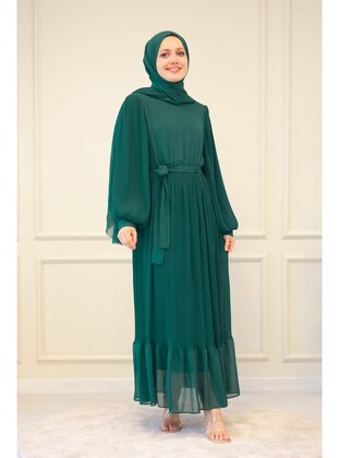SARETEX Emerald Modest Evening Dress
