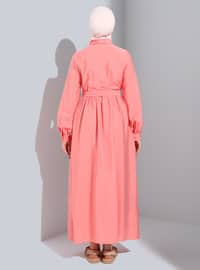 Coral - Point Collar - Unlined - Modest Dress