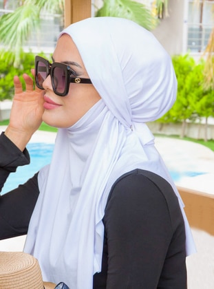 Instant Hijab White Instant Scarf