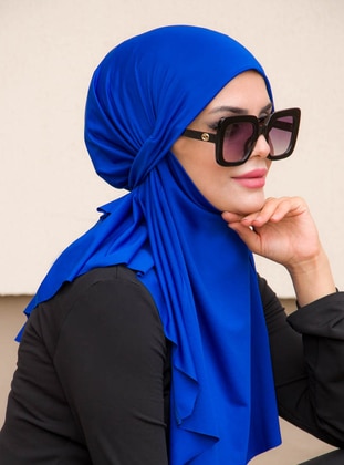 Instant Hijab Sax Blue Instant Scarf