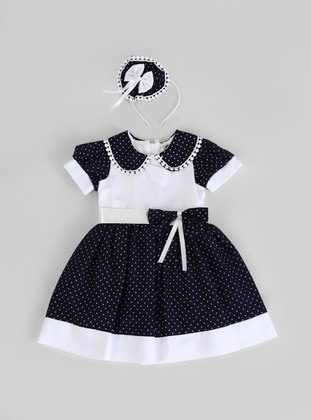 HC Kidswear Navy Blue Girls` Dress
