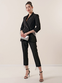 Chain Detail Evening Suit Black