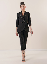 Chain Detail Evening Suit Black