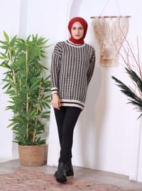 Two-Color Jacquard Sweater Black And White