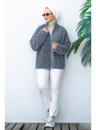 Bestenur Gray Cardigan