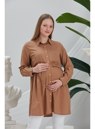 Gör & Sin Brown Maternity Blouses Shirts