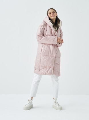 Women's Faux Fur Hooded Coat Pink