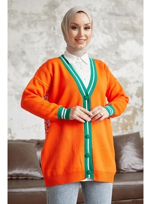 InStyle Orange Knit Cardigan