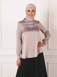 Dusty Lilac - Crew neck - Polo neck - Blouses