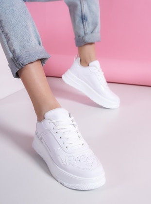 White  White Patent Leather Sneakers