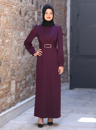 Irem Hijab Evening Dress Purple
