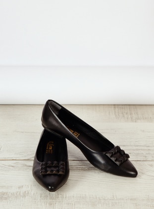 Flat Shoes Black Leather
