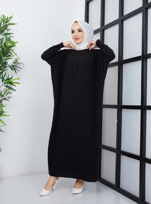 SAHRA BUTİK Black Modest Dress