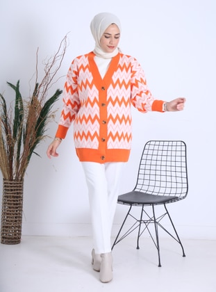 Vav Orange Knit Cardigan