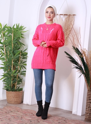 Vav Fuchsia Knit Sweaters