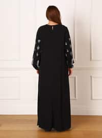 أسود - ملون - نسيج غير مبطن - قبة مدورة - فستان مقاس كبير