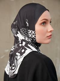 Geometric Patterned Sports Undercap Black And White