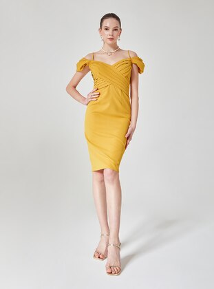 ESCOLL Mustard Evening Dresses
