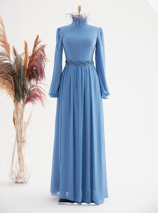 LARACHE Indigo Modest Evening Dress