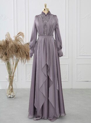 Hera Hijab Evening Dress Lavender