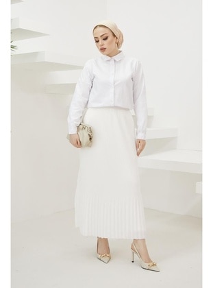 Pleated Hijab Skirt White