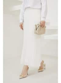 Pleated Hijab Skirt White