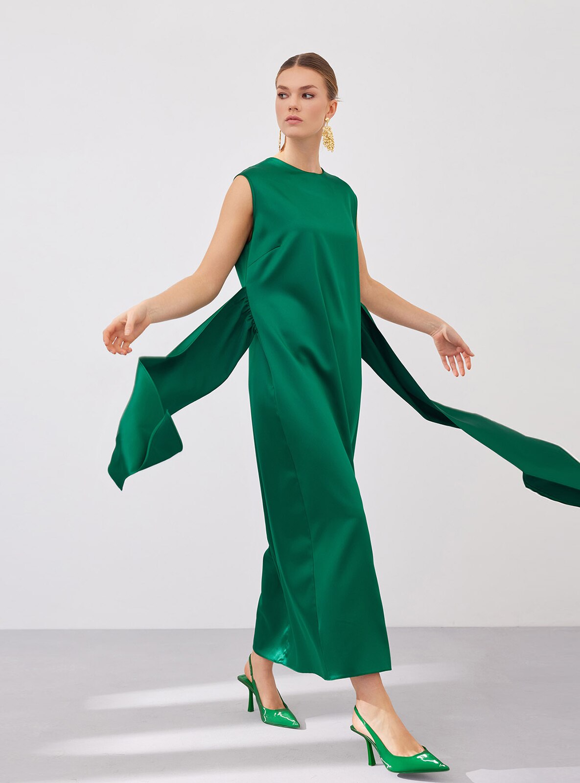 Satin Underdress Emerald Green