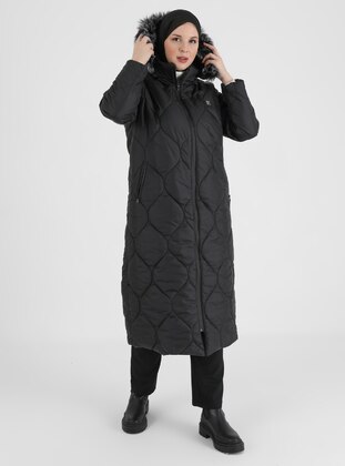 Black - Fully Lined - Polo neck - Puffer Jackets - Olcay