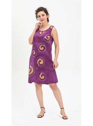 Purple - Beach Dress - ELİŞ ŞİLE BEZİ