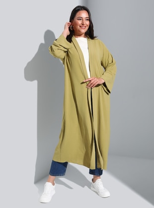 Olive Green - Unlined - Plus Size Abaya - Alia