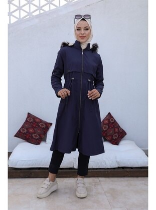 Hafsa Mina Navy Blue Puffer Jackets