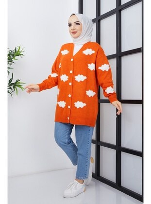 Hafsa Mina Orange Knit Cardigan