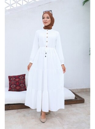 Hafsa Mina White Modest Dress