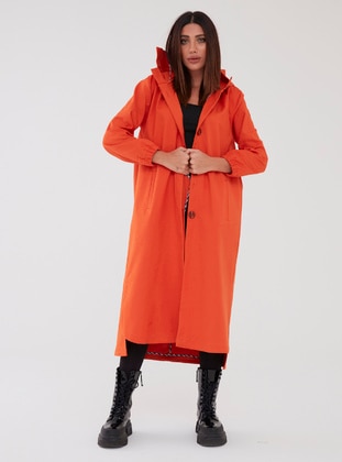 Orange - Unlined - Trench Coat  - Sahra Afra