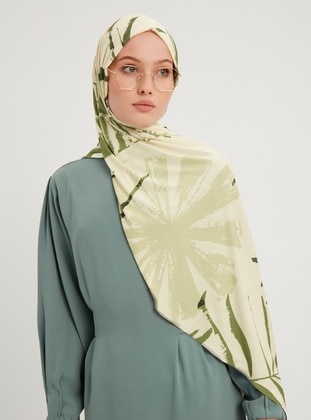 Patterned Combed Cotton Shawl Mint