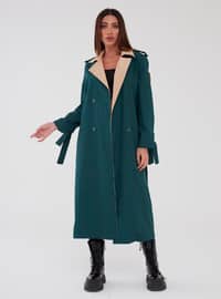SAHRA AFRA Trench-coat Vert Emeraude