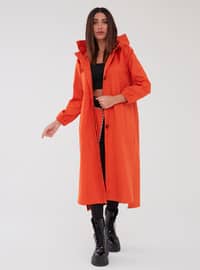 Orange - Unlined - Trench Coat