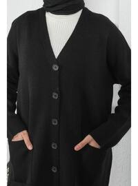 Long Sweater Cardigan Black