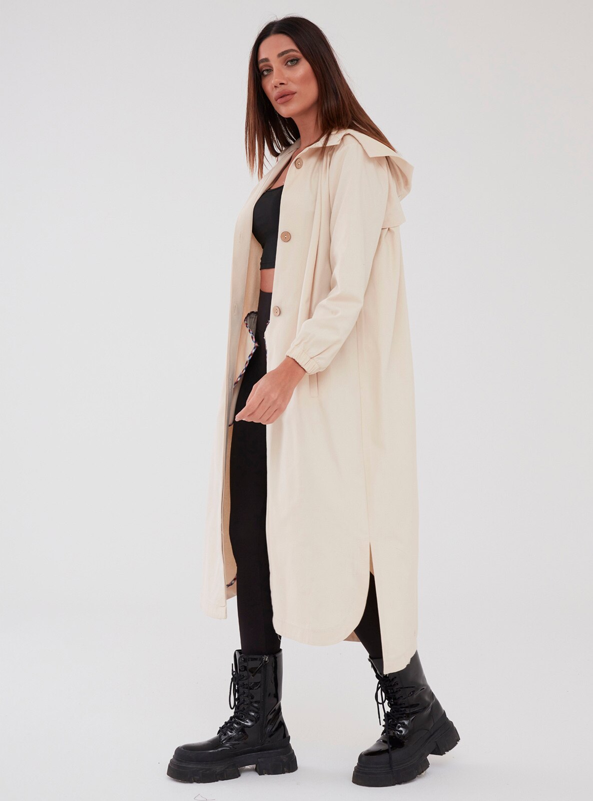 Beige - Unlined - Trench Coat