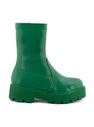 Green - Boot - Boots - Ayakkabı Fuarı