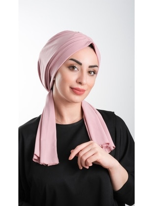 Powder Practical Instant Fitted Hijab Undercap Cut Fiber Plain 2111_06