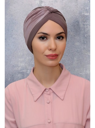 Mink Practical Instant Fitted Hijab Undercap Fukuro Sandy Fabric Shirred 1831_10