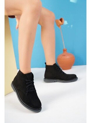 Women's Luxury Short Suede Boots Black