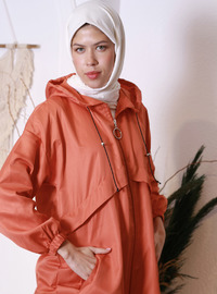 Orange - Unlined - Trench Coat