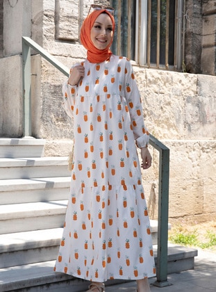 Tofisa Orange Modest Dress